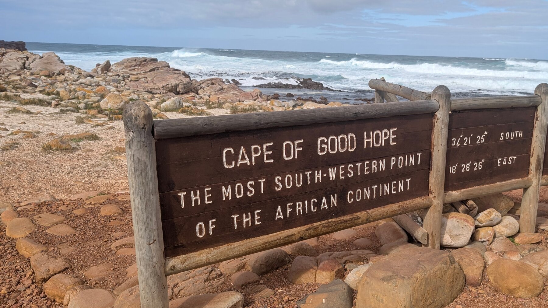The Cape of Good Hope marked the spot where early Portuguese travellers could start travelling more east than south on their way to Asia.  The line to get The Picture of us behind the sign was longer than felt worth it to us.