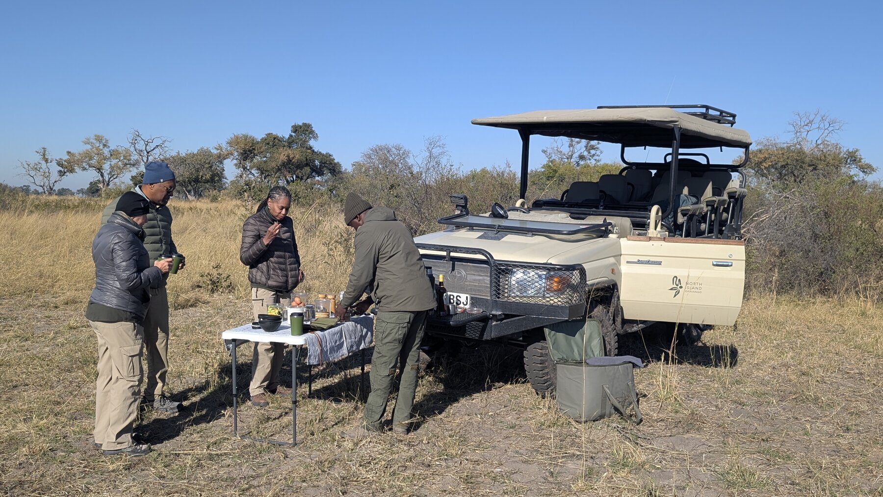 A typical day started with a 6:45am or so game drive. We typically had a lovely 9am stop for hot coffee and snacks.