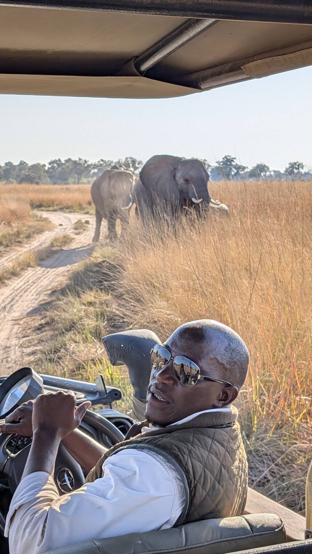 Parks (our North Island guide) at a morning elephant sighting