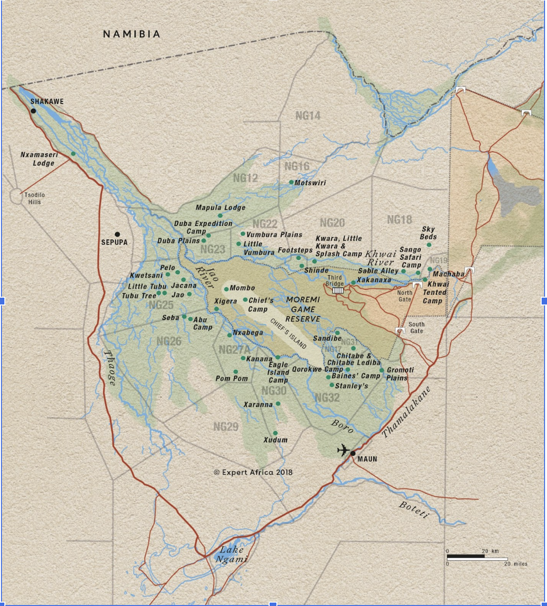 Map of the Okavango Delta