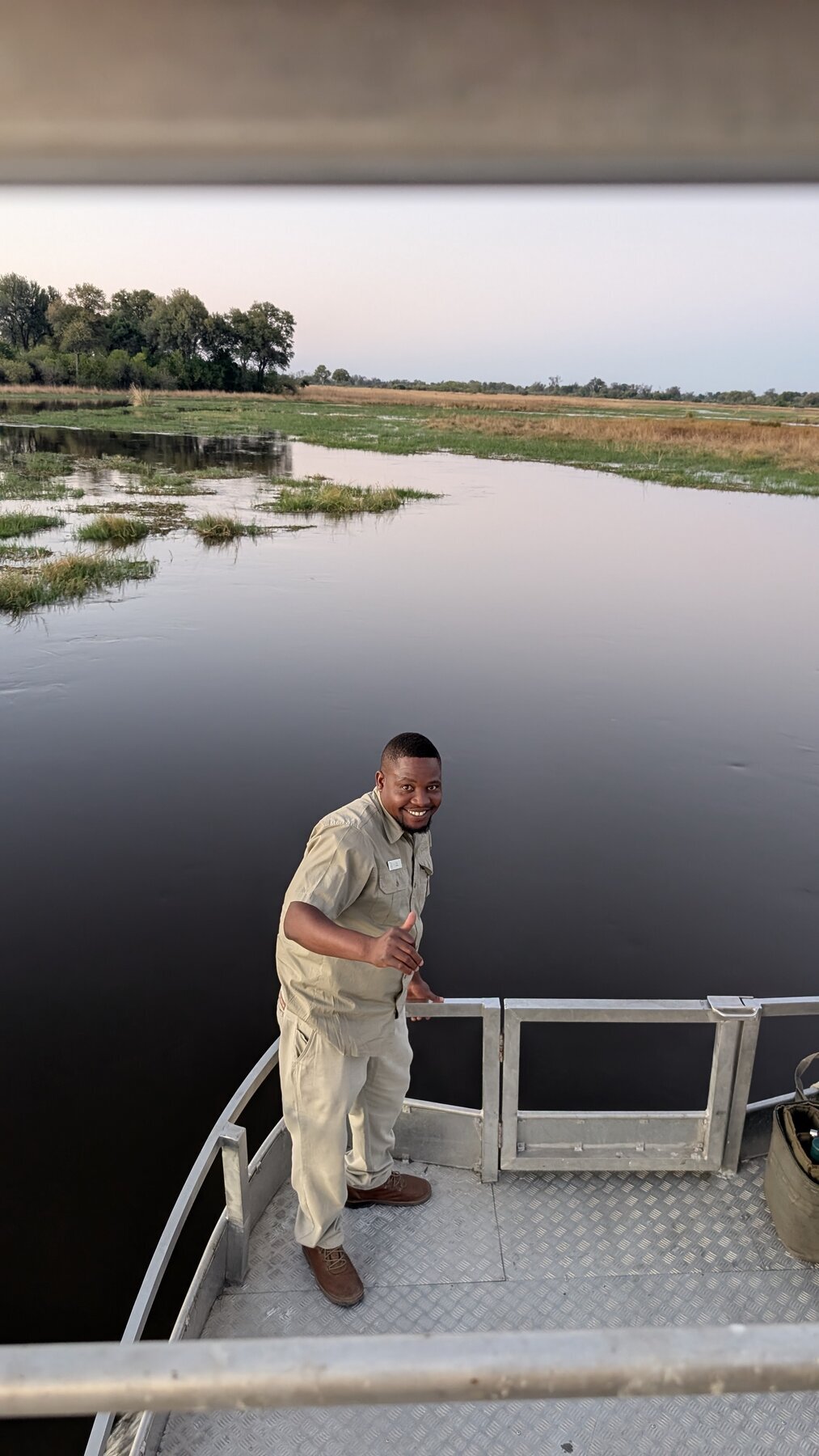 Tour guide CJ on the Khwai river