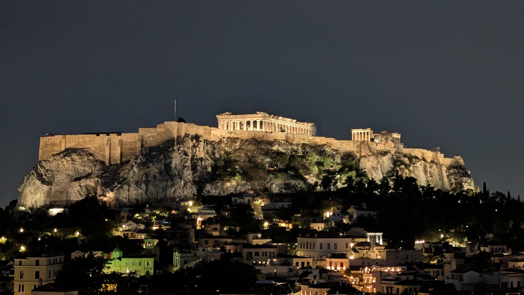 Parthenon from our hotel, night view