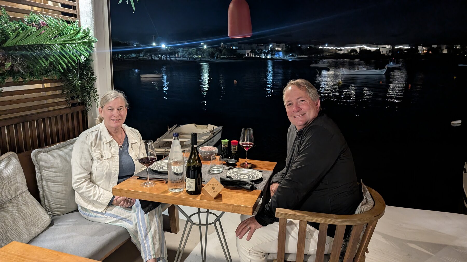 Hanabi overlooking the harbor