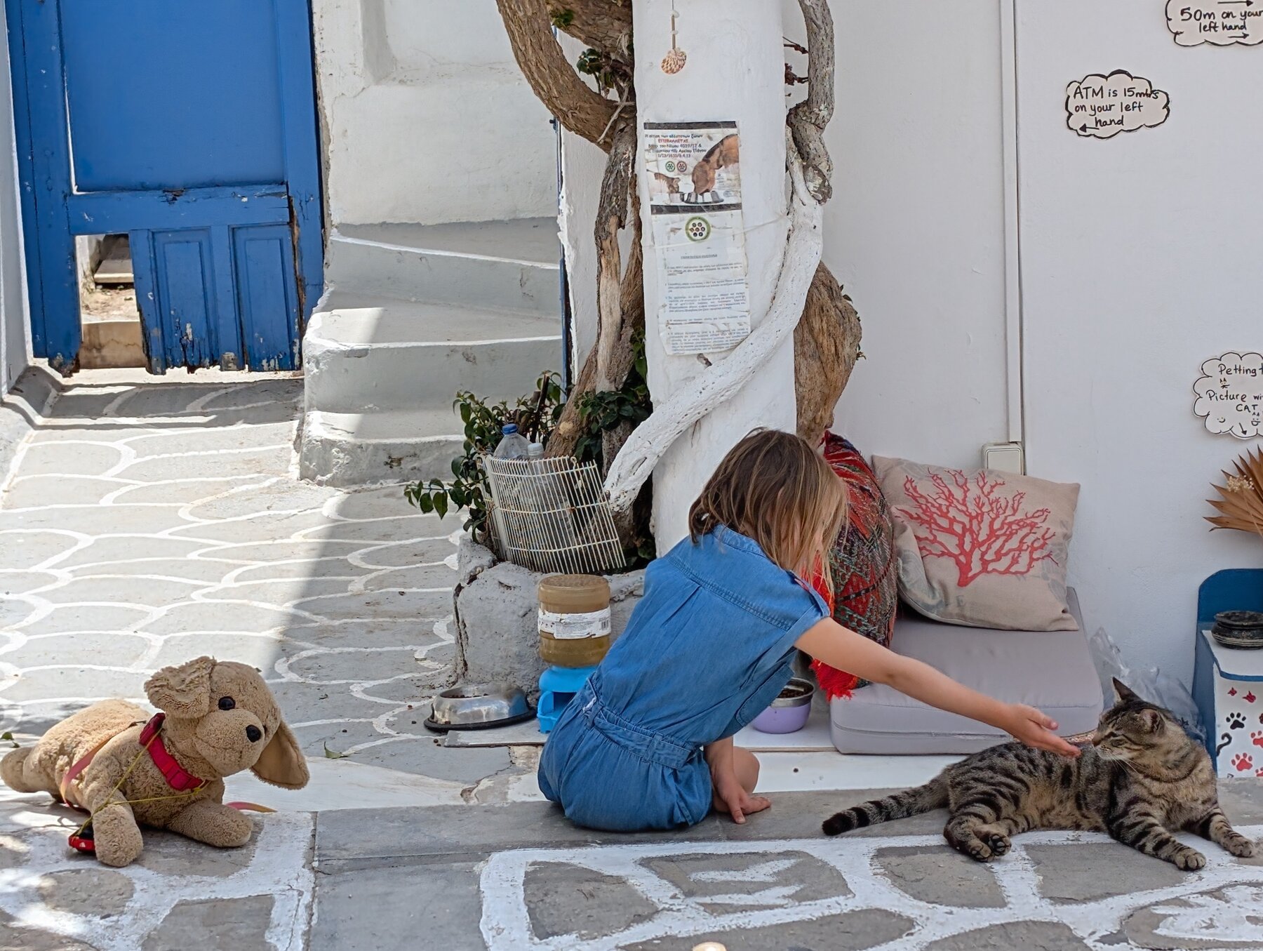 Antiparos schoolgirl relaxing after a hard day.