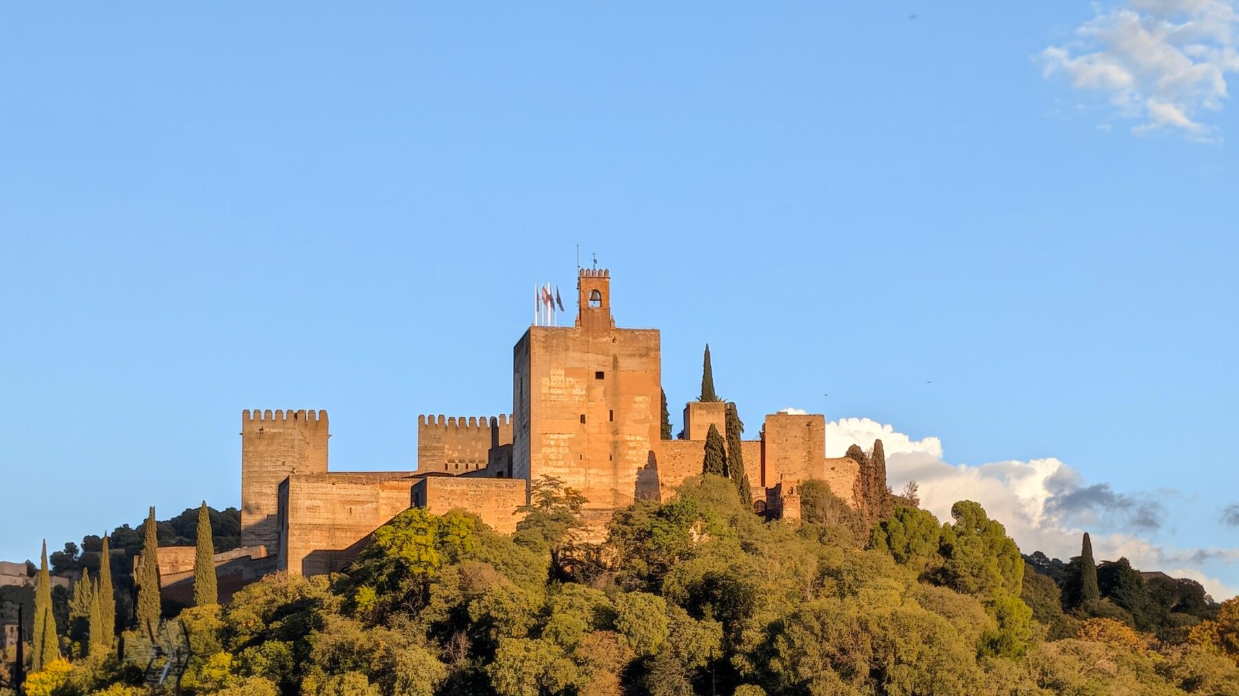 The Alhambra from our hotel roof at sunset.